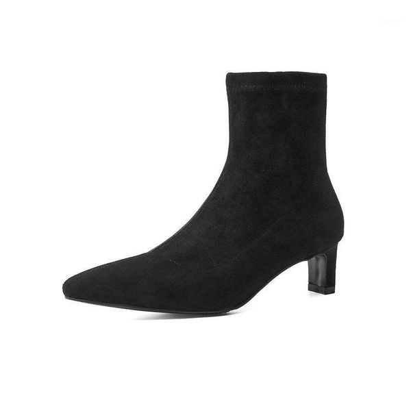 2020 elegant suede leather pointed toe ladies ankle boots thick heels pumps winter new casual outdoor working shoes woman1, Black
2020 elegant suede leather pointed toe ladies ankle boots thick heels pumps winter new casual outdoor working shoes woman1, Black