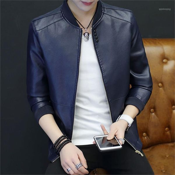 2019 autumn spring men's leather coat korean slim fit leather jackets fashion casual outwear for man motorcycle coats1, Black 
2019 autumn spring men's leather coat korean slim fit leather jackets fashion casual outwear for man motorcycle coats1, Black