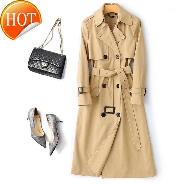 casual style female spring trench v-neck double breasted full sleeve pockets belt trench for women1, Tan;black
casual style female spring trench v-neck double breasted full sleeve pockets belt trench for women1, Tan;black