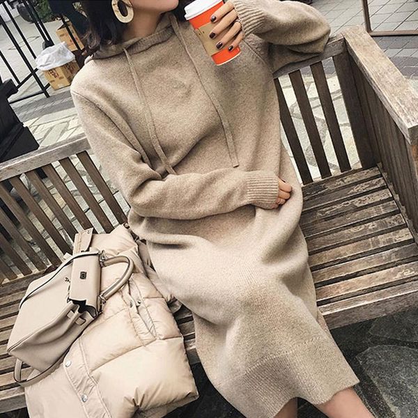 new autumn sweater women dress winter long sleeve sweater knitted dresses long loose maxi oversize dresses knitting robe vestido, White;black
new autumn sweater women dress winter long sleeve sweater knitted dresses long loose maxi oversize dresses knitting robe vestido, White;black