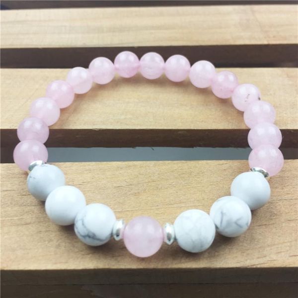 charm bracelets fashion natural stone rosequartz bracelet white howlite women sport yoga mala beads1, Golden;silver
charm bracelets fashion natural stone rosequartz bracelet white howlite women sport yoga mala beads1, Golden;silver