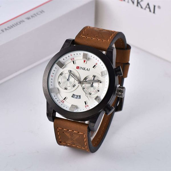 watch sports quartz leisure belt men's watch, Slivery;brown
watch sports quartz leisure belt men's watch, Slivery;brown