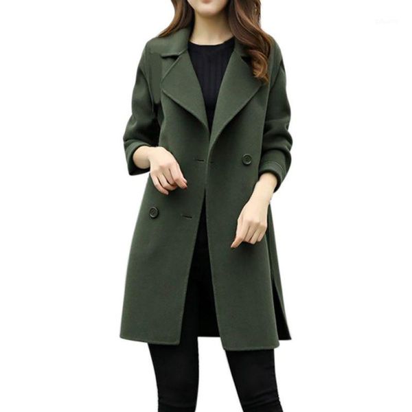 women coat outerwear winter clothing fashion warm woolen blends female elegant double breasted woolen coat solid color1, Black
women coat outerwear winter clothing fashion warm woolen blends female elegant double breasted woolen coat solid color1, Black