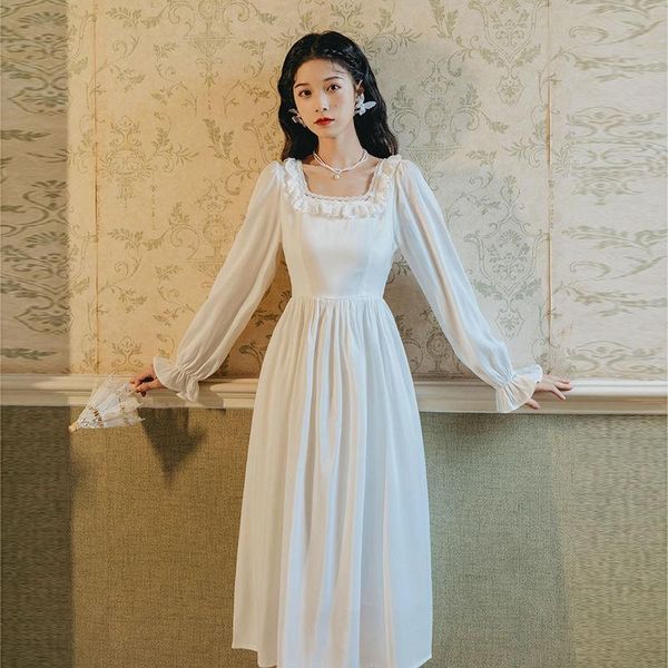 women 2021 autumn winter new fashion square collar long sleeve dress female retro elegant a-line dresses chic ladies vestido f21, Black;gray
women 2021 autumn winter new fashion square collar long sleeve dress female retro elegant a-line dresses chic ladies vestido f21, Black;gray