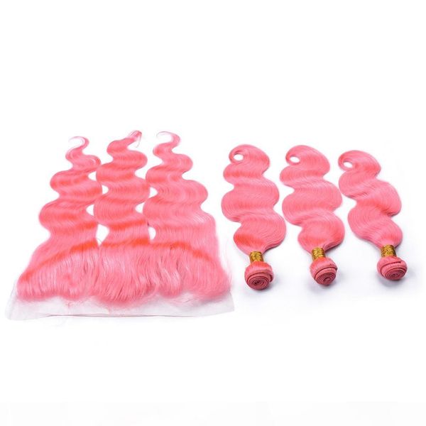 virgin peruvian pink colored human hair weaves with frontal closure body wave wavy 13x4 full lace frontal with pink hair wefts 3bundles, Black;brown
virgin peruvian pink colored human hair weaves with frontal closure body wave wavy 13x4 full lace frontal with pink hair wefts 3bundles, Black;brown