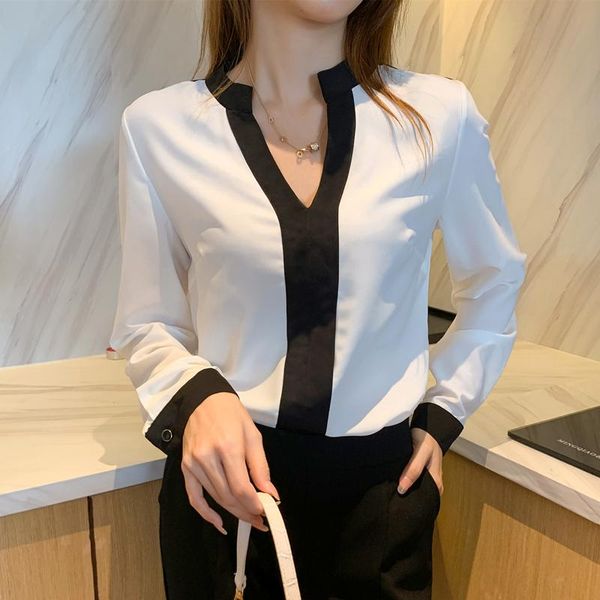 woman feminina women's vintage blouse fashion clothes 2021 spring autumn long sleeve v-neck shirts female d0189, White
woman feminina women's vintage blouse fashion clothes 2021 spring autumn long sleeve v-neck shirts female d0189, White