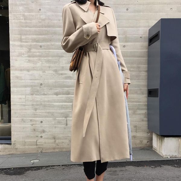 spring female trench coat high street women clothes 2020 loose outerwear woman worker streetwear long windbreaker with belt1, Tan;black
spring female trench coat high street women clothes 2020 loose outerwear woman worker streetwear long windbreaker with belt1, Tan;black
