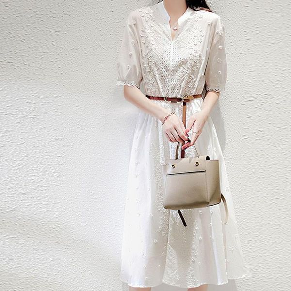 sweet white womens midi dress v-neck short-sleeved floral embroidery hollow out long dresses female fashion clothes with sashes1, Black;gray
sweet white womens midi dress v-neck short-sleeved floral embroidery hollow out long dresses female fashion clothes with sashes1, Black;gray