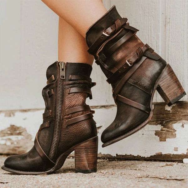 women ankle boots leather fashion cross tied buckle strap female high heels shoes plus size square heel punk party boots autumn #tx6y, Black
women ankle boots leather fashion cross tied buckle strap female high heels shoes plus size square heel punk party boots autumn #tx6y, Black