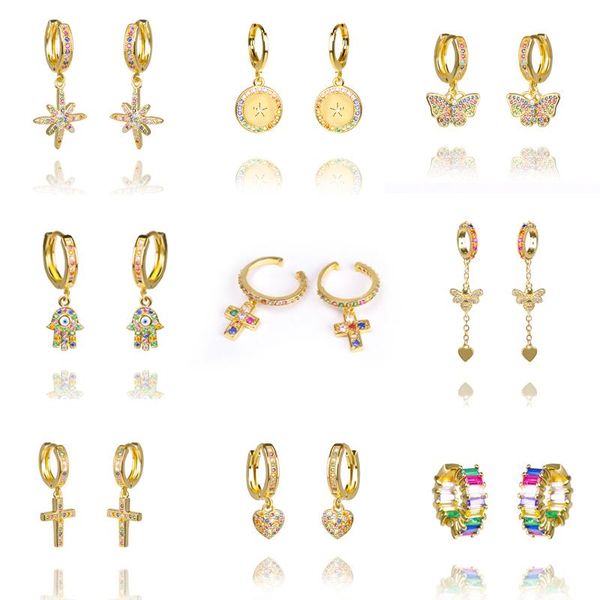 stud charm rainbow zircon earrings for women dropping cz crystal heart hand cross pendant jewelry year gifts, Golden;silver
stud charm rainbow zircon earrings for women dropping cz crystal heart hand cross pendant jewelry year gifts, Golden;silver