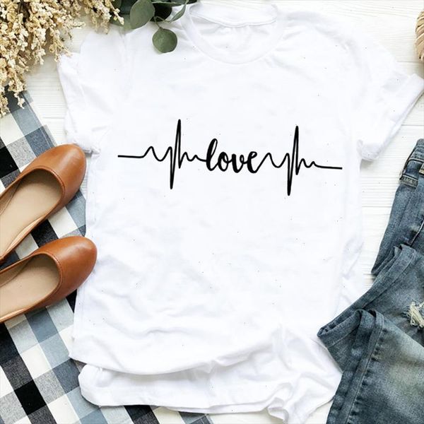 women lady love heartbeat geometric sweet cute 90s style print shirt t tee for womens clothes tshirt female graphic t shirt, White
women lady love heartbeat geometric sweet cute 90s style print shirt t tee for womens clothes tshirt female graphic t shirt, White