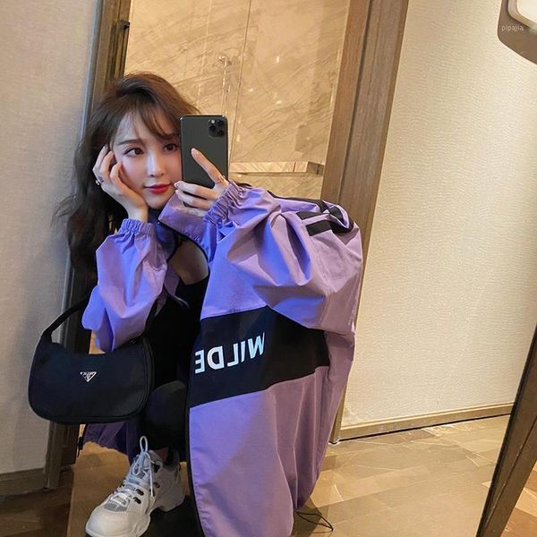 women's jacket 2021 new coat korean style loose student casual hit color baseball uniform trend oversized clothes female, Black;brown
women's jacket 2021 new coat korean style loose student casual hit color baseball uniform trend oversized clothes female, Black;brown