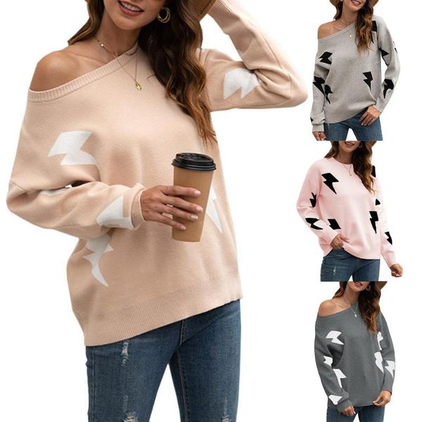 women's sweaters women fashionable long sleeve round neck printing knitted sweater warm jumpers, White;black
women's sweaters women fashionable long sleeve round neck printing knitted sweater warm jumpers, White;black