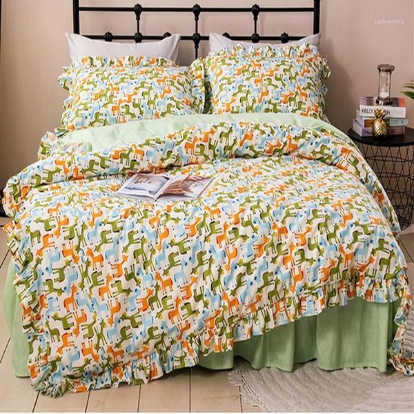 korean style princess ruffles skirt-style bedding set fresh floral plaid bed linen pure cotton ropa de cama duvet cover set1
korean style princess ruffles skirt-style bedding set fresh floral plaid bed linen pure cotton ropa de cama duvet cover set1