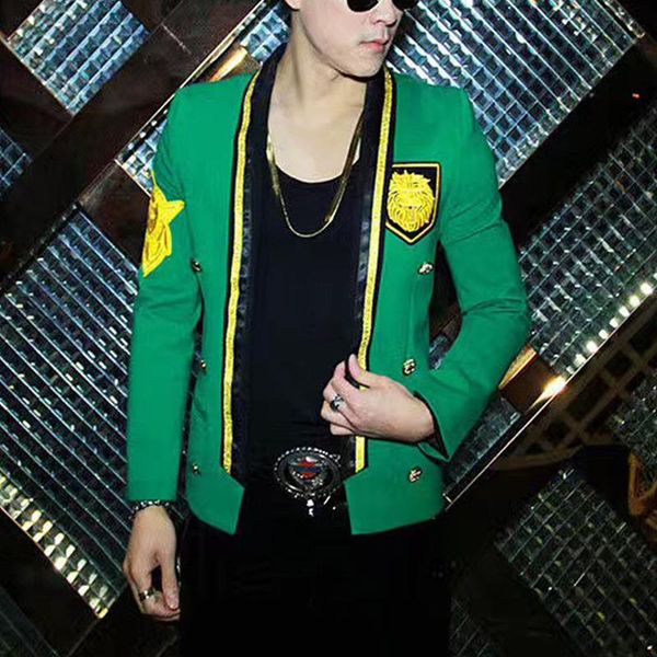 men's suits & blazers green men suit coat male trend hip-hop man's autumn night jacket tide badge blazer stage costumes for singer, White;black
men's suits & blazers green men suit coat male trend hip-hop man's autumn night jacket tide badge blazer stage costumes for singer, White;black