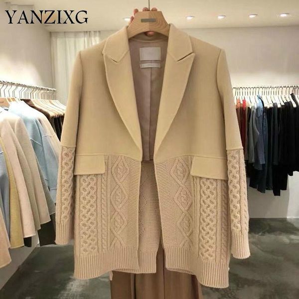 korean style women jackets 2019 autumn and winter new wild ladies jackets knit stitching fashion women clothing f4891, Black;brown
korean style women jackets 2019 autumn and winter new wild ladies jackets knit stitching fashion women clothing f4891, Black;brown