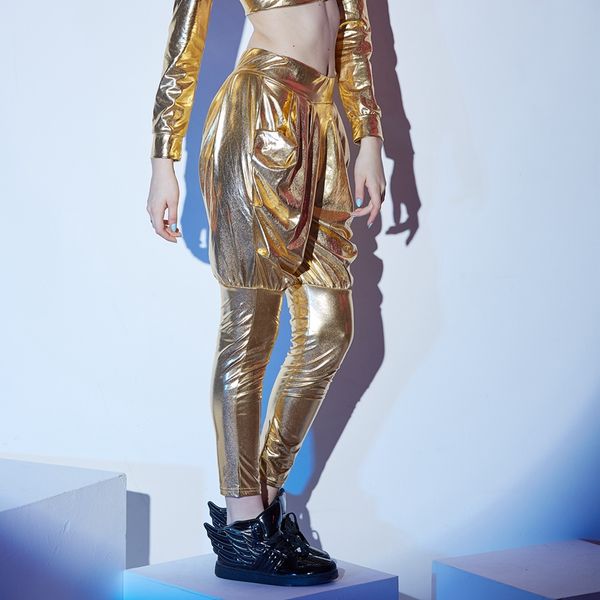 jazz costumes women golden pants street dance wear adults hip hop clothing stage performance trousers nightclub rave wear, Black;red 
jazz costumes women golden pants street dance wear adults hip hop clothing stage performance trousers nightclub rave wear, Black;red