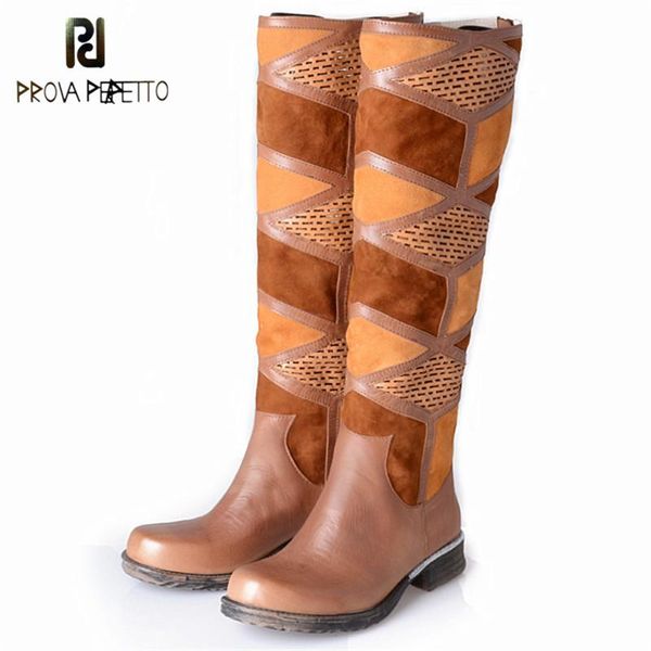 prova perfetto roman style brown woman boots fall winter chic knee boots women mixed color patchwork round toe low heels, Black
prova perfetto roman style brown woman boots fall winter chic knee boots women mixed color patchwork round toe low heels, Black