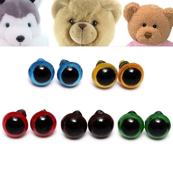Wholesale 100 Pcs/50 Pairs 5 Colors-mix 8mm Plastic Safety Eyes Box For Teddy Bear Stuffed Toy Snap Animal Puppet Doll Craft Diy