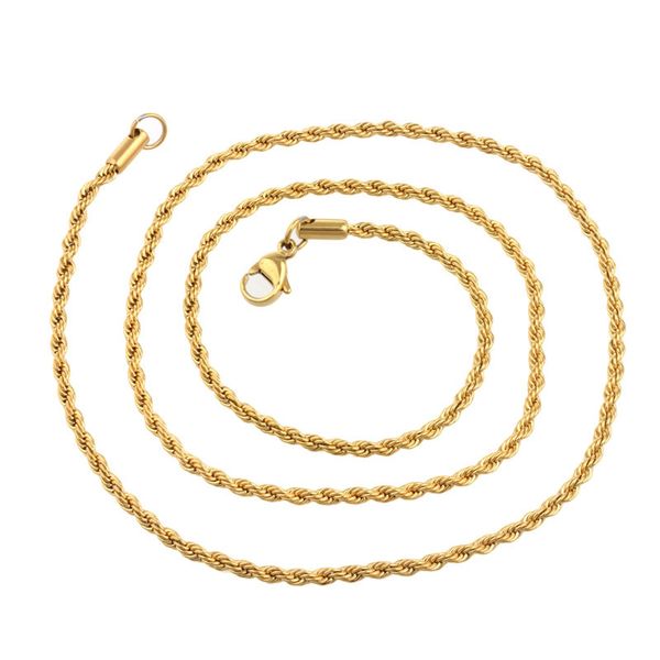 18k stainless steel necklace women men 2.5mm 60cm 24inches 24" gold chain necklace twist chain necklace, Silver
18k stainless steel necklace women men 2.5mm 60cm 24inches 24" gold chain necklace twist chain necklace, Silver