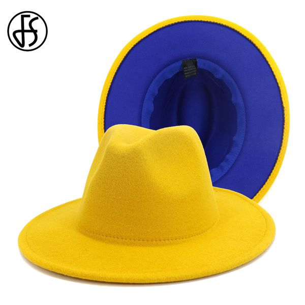 fs fashion yellow royal blue patchwork felt hat women men wide brim wool jazz fedora hats panama trilby cap trend gambler hat 201028, Blue;gray
fs fashion yellow royal blue patchwork felt hat women men wide brim wool jazz fedora hats panama trilby cap trend gambler hat 201028, Blue;gray