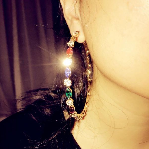 new arrival 4colors rhinestone gems 8cm hoop earrings for women fashion jewelry maxi lady statement earrings accessories1, Golden;silver
new arrival 4colors rhinestone gems 8cm hoop earrings for women fashion jewelry maxi lady statement earrings accessories1, Golden;silver