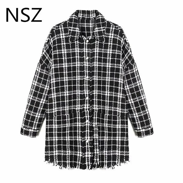 nsz women oversized plaid tweed jacket fall fashion checked wool blend coat long sleeve outerwear ladies overshirt, Black;brown
nsz women oversized plaid tweed jacket fall fashion checked wool blend coat long sleeve outerwear ladies overshirt, Black;brown