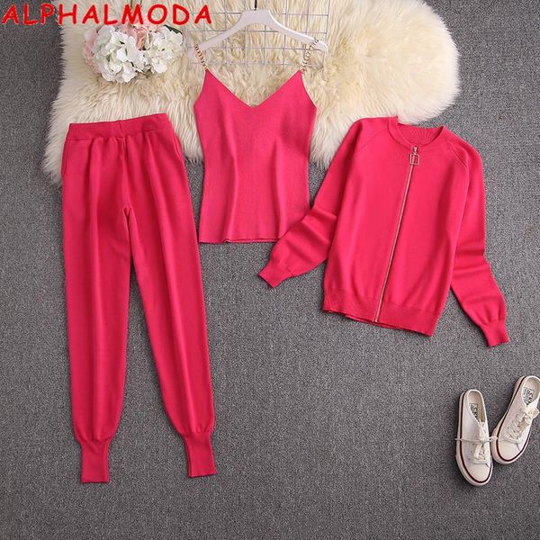 alphalmoda 2020 new style chain strap vest long-sleeve knitting jacket pants 3pcs stylish fashion suit women cozy tracksuit, Gray
alphalmoda 2020 new style chain strap vest long-sleeve knitting jacket pants 3pcs stylish fashion suit women cozy tracksuit, Gray