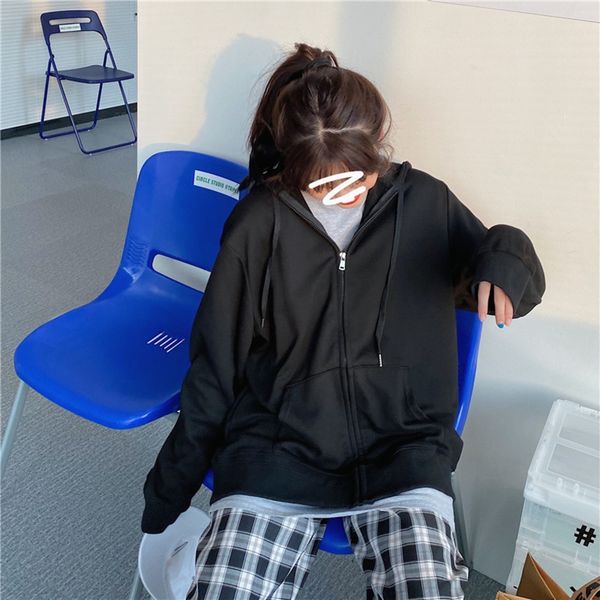 languid style solid coat sweater color sweater women's hooded thin zipper cardigan coat autumn korean loose versatile 5gnxy, Black
languid style solid coat sweater color sweater women's hooded thin zipper cardigan coat autumn korean loose versatile 5gnxy, Black