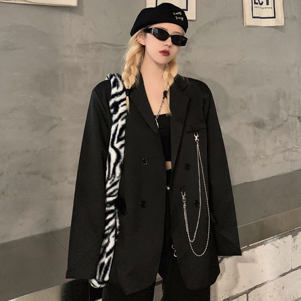 2021 new black outerwear korean blazer long sleeve female double breasted suit jacket fashion office winter clothes women ig4o, White;black
2021 new black outerwear korean blazer long sleeve female double breasted suit jacket fashion office winter clothes women ig4o, White;black
