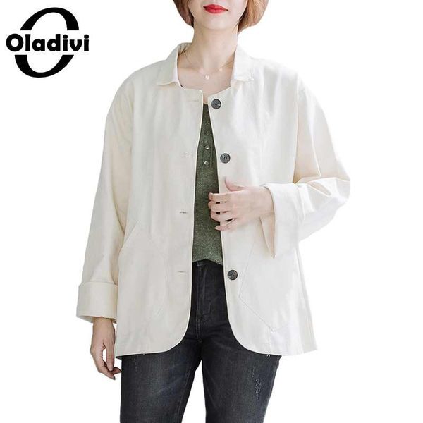 oladivi plus size women spring autumn new fashion vintage blazers female casual loose small coat lady leisure coat outerwear 6xl, White;black
oladivi plus size women spring autumn new fashion vintage blazers female casual loose small coat lady leisure coat outerwear 6xl, White;black