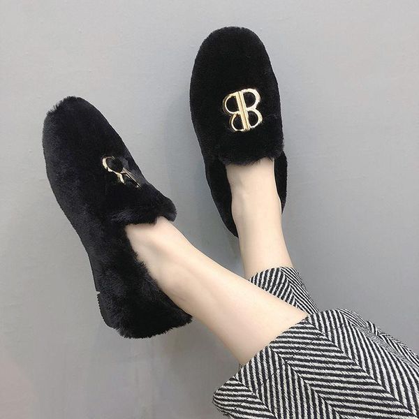 2020 shoes women winter warmflat shoes casual loafers slip on women's flats plush metal circle, Black
2020 shoes women winter warmflat shoes casual loafers slip on women's flats plush metal circle, Black