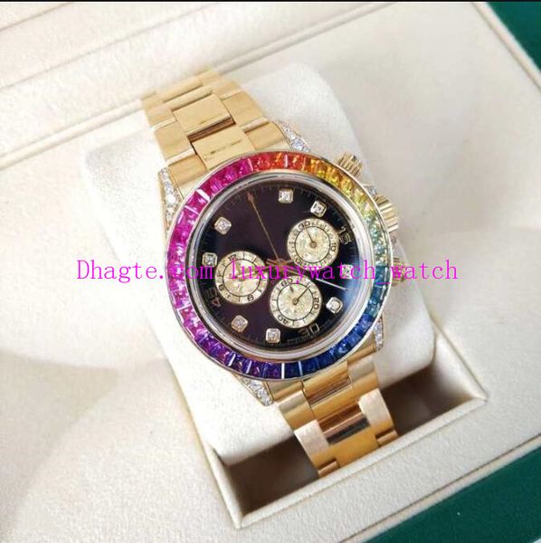 luxury watches 116528 40mm mechanical automatic black dial gold stainless steel bracelet original box paper men's wristwatches, Slivery;brown
luxury watches 116528 40mm mechanical automatic black dial gold stainless steel bracelet original box paper men's wristwatches, Slivery;brown