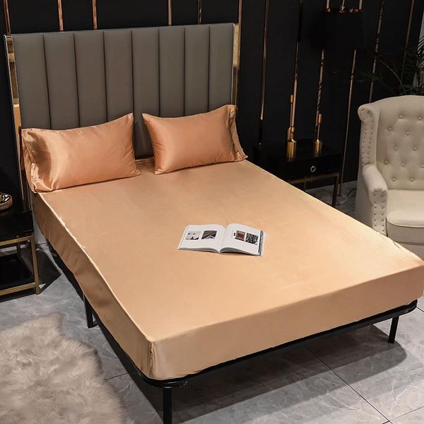bonenjoy 1 pc bed sheet with elastic satin silk smooth fabric drap de lit queen/king size mattress cover 180*200 fitted sheets
bonenjoy 1 pc bed sheet with elastic satin silk smooth fabric drap de lit queen/king size mattress cover 180*200 fitted sheets