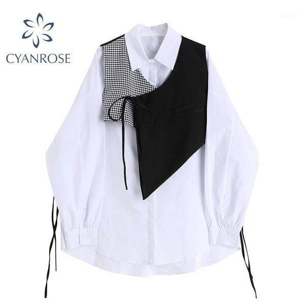 patchwork women shirt 2021 spring turn down collar long sleeve oversize korean fashion clothing streetwear female blouse 1, White
patchwork women shirt 2021 spring turn down collar long sleeve oversize korean fashion clothing streetwear female blouse 1, White