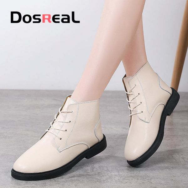 dosreal women cow leather boots lace up fashion shoes for females sewing style british casual boots ladies street leisure, Black
dosreal women cow leather boots lace up fashion shoes for females sewing style british casual boots ladies street leisure, Black