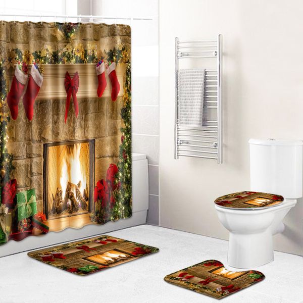 4pcs set washroom bathroom shower curtain toilet seat cover water absorption door mats home rugs non-slip mat 3d printing
4pcs set washroom bathroom shower curtain toilet seat cover water absorption door mats home rugs non-slip mat 3d printing