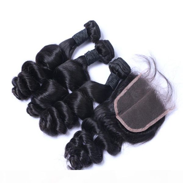 4x4 lace closure + 3 pcs brazilian hair bundles peruvian indian malaysian cambodian virgin human hair extensions loose wave hair wefts, Black;brown
4x4 lace closure + 3 pcs brazilian hair bundles peruvian indian malaysian cambodian virgin human hair extensions loose wave hair wefts, Black;brown