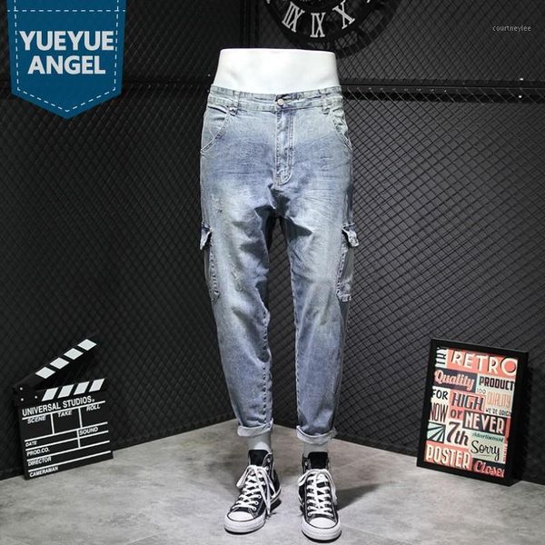 high street multiple pockets vintage cargo pants men fashion loose ankle length harem jeans casual mens jeans plus size 40 421, Blue
high street multiple pockets vintage cargo pants men fashion loose ankle length harem jeans casual mens jeans plus size 40 421, Blue