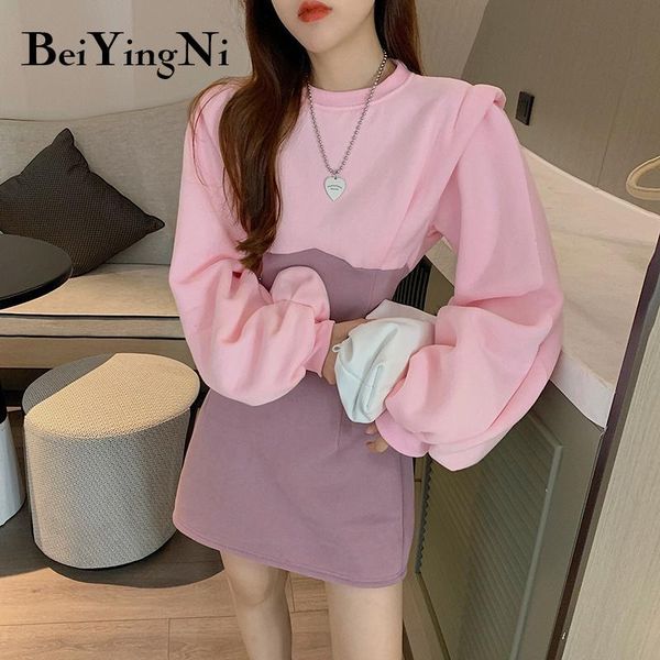 beiyingni fashion hoodies dress women patchwork long sleeve korean casual white pink dresses girls sweet cute sweatshirt dresses, Black;gray
beiyingni fashion hoodies dress women patchwork long sleeve korean casual white pink dresses girls sweet cute sweatshirt dresses, Black;gray