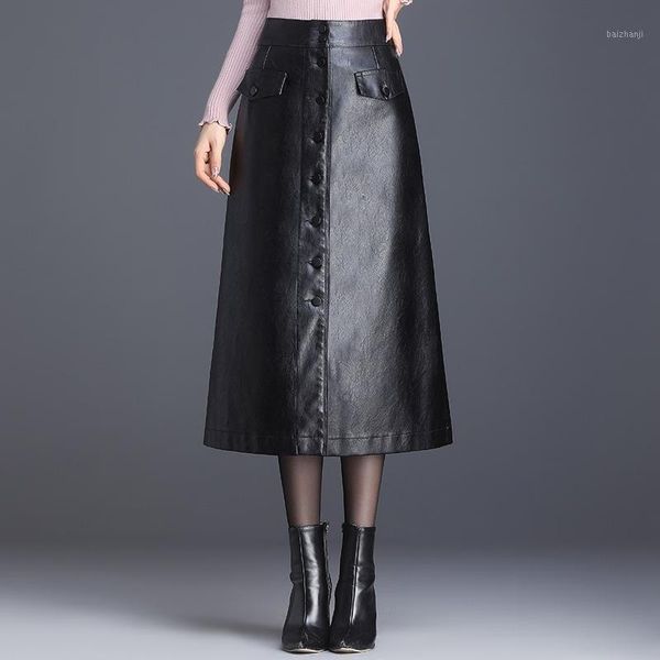 pu leather long skirts women 2019 new autumn winter high waist solid black button slim fit a line midi skirt elegant skirt1
pu leather long skirts women 2019 new autumn winter high waist solid black button slim fit a line midi skirt elegant skirt1
