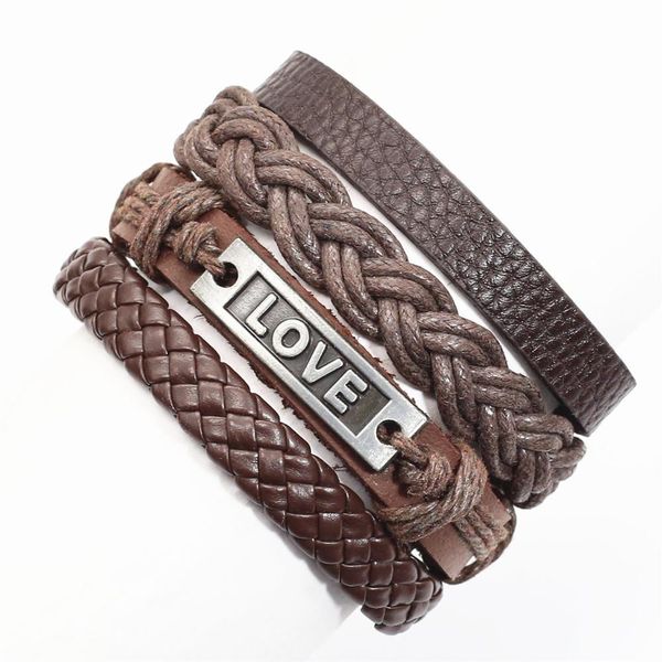 men brown black leather bracelets for women 4 pcs set skull love charm beads femme homme male jewelry wmtjta, Golden;silver
men brown black leather bracelets for women 4 pcs set skull love charm beads femme homme male jewelry wmtjta, Golden;silver