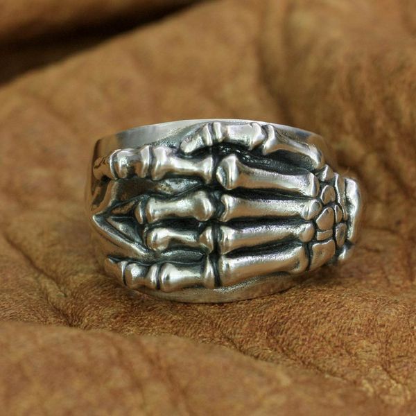 925 sterling silver excited hand skull ring mens punk ring ta260 us size 7 to 15, Golden;silver
925 sterling silver excited hand skull ring mens punk ring ta260 us size 7 to 15, Golden;silver
