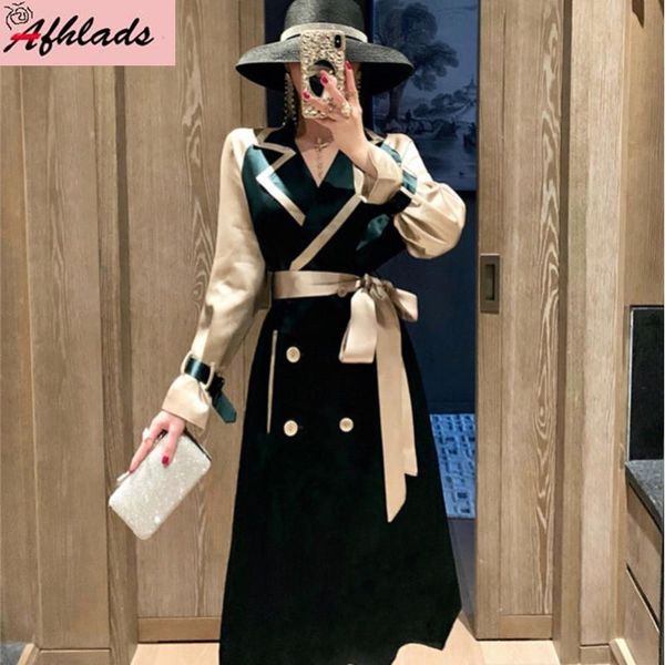 winter new korean notched collar long sleeve loose contrast color designer double-breasted jacket outerwear women with belt, Black;brown
winter new korean notched collar long sleeve loose contrast color designer double-breasted jacket outerwear women with belt, Black;brown