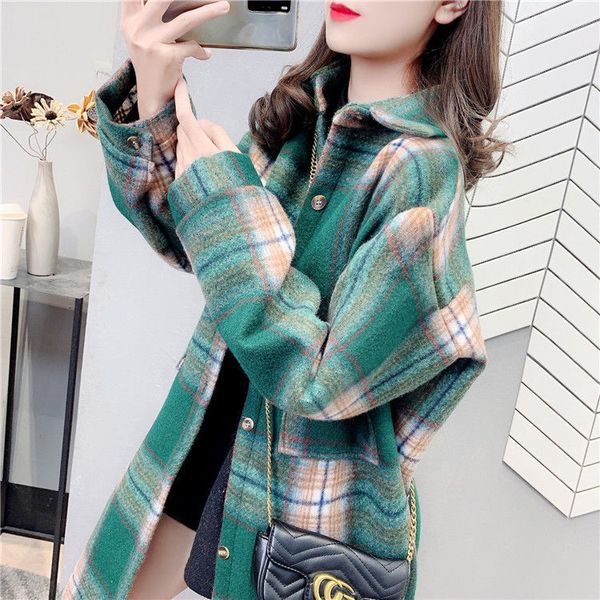 2021 new womens vintage single button swallowtail woolen plaid coat overshirts shirt jackets 7lcl, Black
2021 new womens vintage single button swallowtail woolen plaid coat overshirts shirt jackets 7lcl, Black