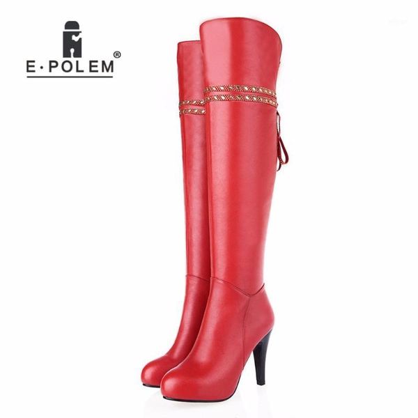 boots female long punk diamonds strape over-the-knee for women patchwork genuine leather zipper motorcycle1, Black