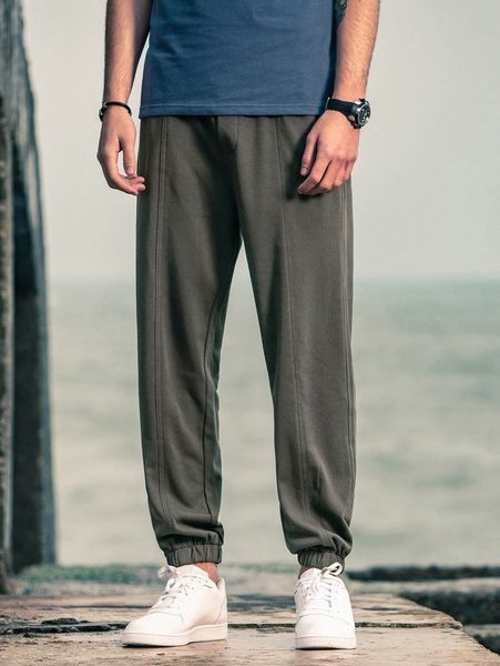 men seam front slant pocket joggers g92u#, Black
men seam front slant pocket joggers g92u#, Black