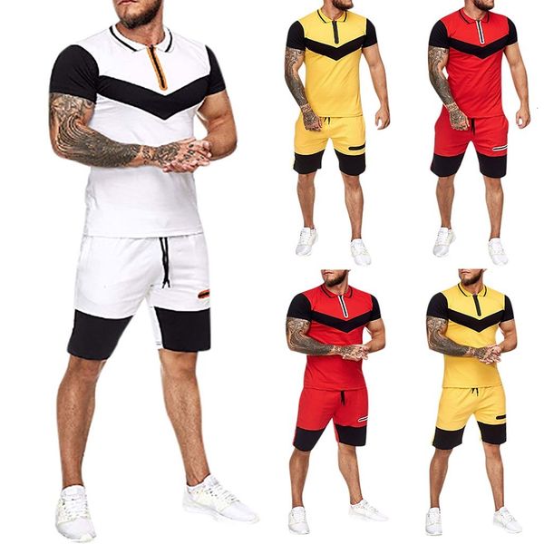 men home stripe sports sets collision short sleeve shirts shorts brand new outfit fitness workout clothes tracksuit outfits, White;black
men home stripe sports sets collision short sleeve shirts shorts brand new outfit fitness workout clothes tracksuit outfits, White;black