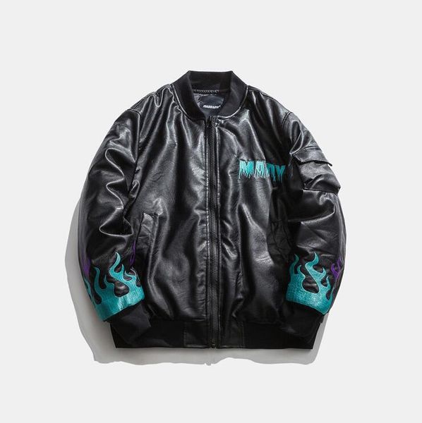 unique mens pu leather padded jacket fashion baseball embroidery hip hop warm full zip coat casual thick outwear 373, Black
unique mens pu leather padded jacket fashion baseball embroidery hip hop warm full zip coat casual thick outwear 373, Black