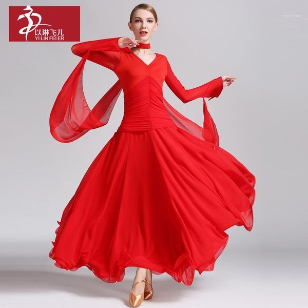 ballroom professional dress with long chiffon sleeves for woman waltz & tango dancer stage performance costumes 3 colors a00311, Black;red
ballroom professional dress with long chiffon sleeves for woman waltz & tango dancer stage performance costumes 3 colors a00311, Black;red